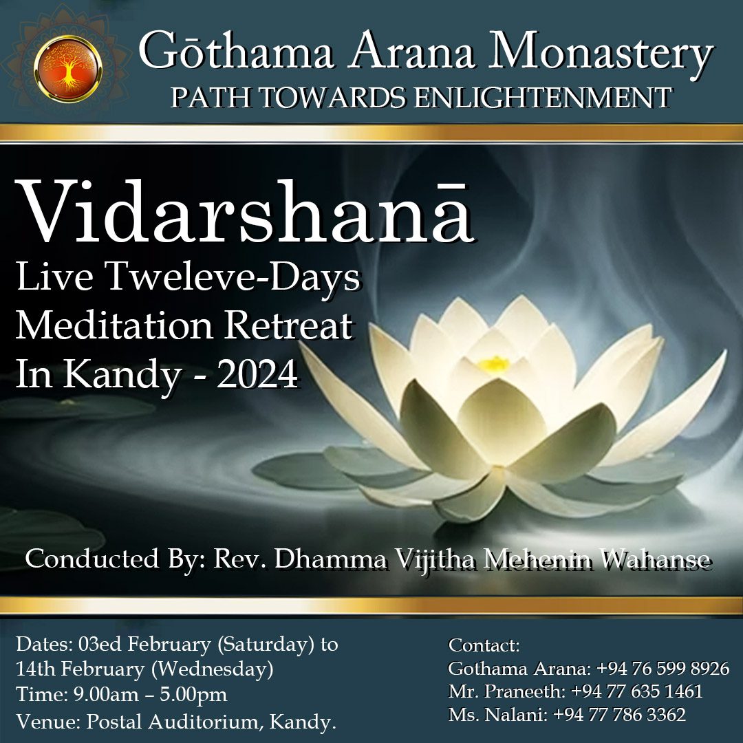 “Vidarshanā” Live Meditation Retreat